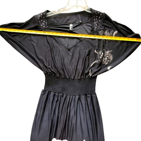 Rare Apple Bottoms Smocked Black Silver Winged Romper Size Large - Picture 8 of 11